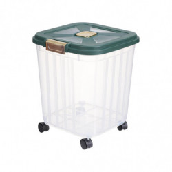 Dry Food Container Food Holder Bin With Caster For Cabinet Countertop Snacks Green 15kg Dry Food Container Food Holder Bin With Caster For Cabinet Countertop Snacks Green 15kg