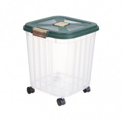 Dry Food Container Food Holder Bin With Caster For Cabinet Countertop Snacks Green 15kg Dry Food Container Food Holder Bin With Caster For Cabinet Countertop Snacks Green 15kg