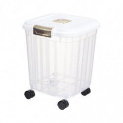 Dry Food Container Food Holder Bin With Caster For Cabinet Countertop Snacks White 25kg Dry Food Container Food Holder Bin With Caster For Cabinet Countertop Snacks White 25kg