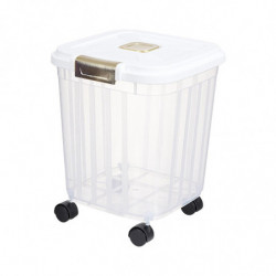 Dry Food Container Food Holder Bin With Caster For Cabinet Countertop Snacks White 25kg Dry Food Container Food Holder Bin With Caster For Cabinet Countertop Snacks White 25kg