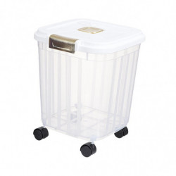 Dry Food Container Food Holder Bin With Caster For Cabinet Countertop Snacks White 25kg Dry Food Container Food Holder Bin With Caster For Cabinet Countertop Snacks White 25kg