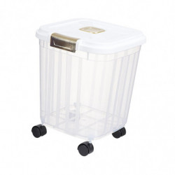 Dry Food Container Food Holder Bin With Caster For Cabinet Countertop Snacks White 25kg Dry Food Container Food Holder Bin With Caster For Cabinet Countertop Snacks White 25kg