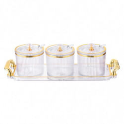 3 Pieces Sugar Spice Bowl Container, Spice Serving Jars Set, Decorative Storage Seasoning Container Box for Kitchen 3 Pieces Sugar Spice Bowl Container, Spice Serving Jars Set, Decorative Storage Seasoning Container Box for Kitchen