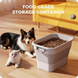Foldable Dog Food Container 10Lbs - Keep Dry Food Fresh with Airtight Clear Lid, for Accurate Portion Control Foldable Dog Food Container 10Lbs - Keep Dry Food Fresh with Airtight Clear Lid, for Accurate Portion Control