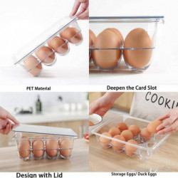 Transparent 12 Grids Refrigerator Egg Holder Box with Lid Kitchen Freshness Separated Storage Food Transparent 12 Grids Refrigerator Egg Holder Box with Lid Kitchen Freshness Separated Storage Food