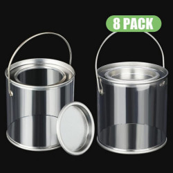 Paint Bucket Clear Bucket With Metal Lids And Handle Decorative Clear Plastic Bucket Storage Clear Paint Bucket Clear Bucket With Metal Lids And Handle Decorative Clear Plastic Bucket Storage Clear