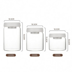 Pots de stockage sous vide en verre borosilicaté Céréales étanches à la poussière Récipient scellé pour poudre de café Pots de stockage sous vide en verre borosilicaté Céréales étanches à la poussière Récipient scellé pour poudre de café