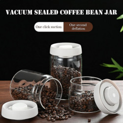 Pots de stockage sous vide en verre borosilicaté Céréales étanches à la poussière Récipient scellé pour poudre de café Pots de stockage sous vide en verre borosilicaté Céréales étanches à la poussière Récipient scellé pour poudre de café