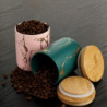 Tea Tins Storage Can Set Containers with Wood Lid Marble Pattern Ceramic Portable Sealing Tank for