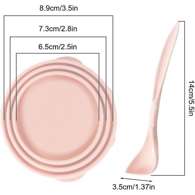 Dog Food Can Cover, Silicone Pet Food Can Supplies With Spoon For 3 Standard Size Dog Cat Food Cans