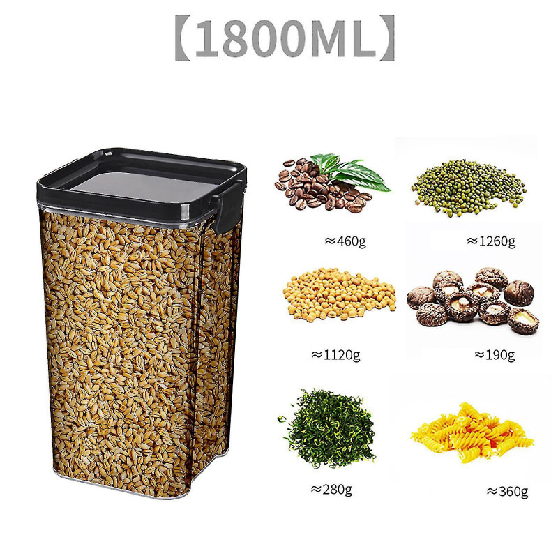 Miscellaneous Grains Barley Noodle Storage Jar Nut Candy Dry Storage Jar Square Transparent Buckle Dry Storage Jar O