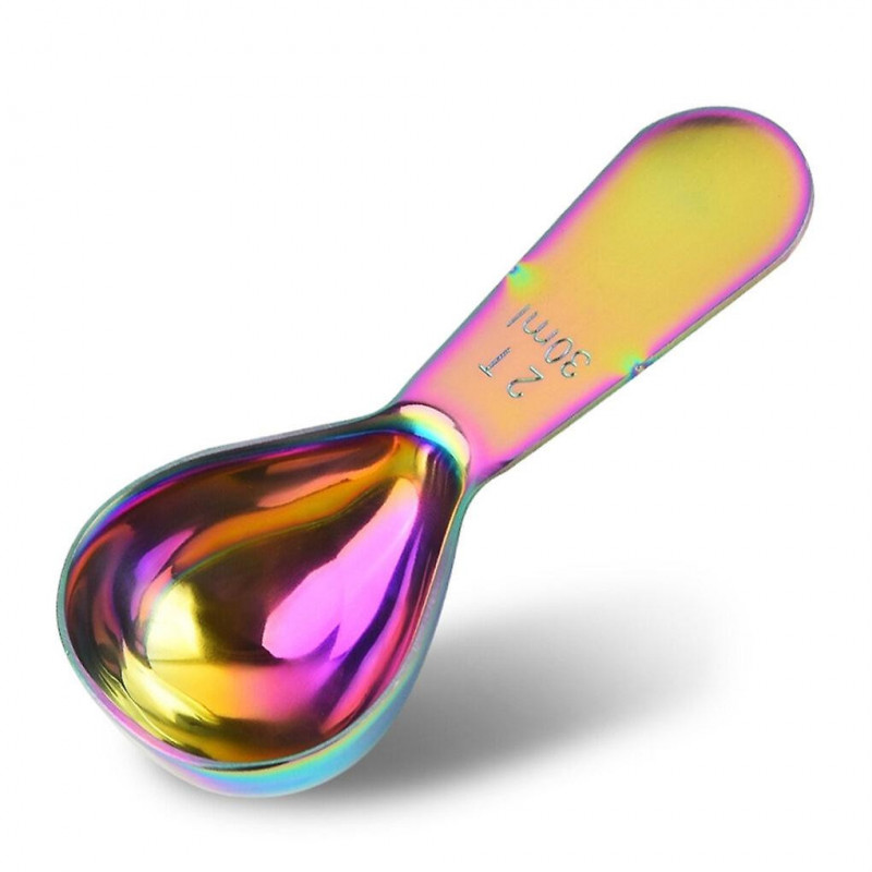 Measuring Spoon Stainless Steel Coffee Powder Teaspoon Food Scale Scoop Kitchen Baking Tool, 2T, Col