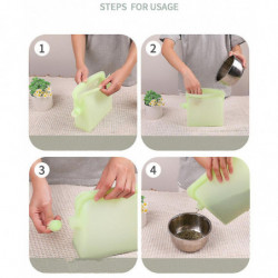Miman Reusable Food Bag Silicone Food Sealing Bag With Hole For Fruits Grain Vegetables