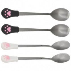 4pcs Dog Cat Spoon Pet Can Spoon Stainless Steel Pet Food Spoon Cat Claw Spoon