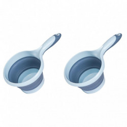 2Pcs Kitchen Folding Handle Bailer Hanging Portable Water Scoops (Random Color and Style)