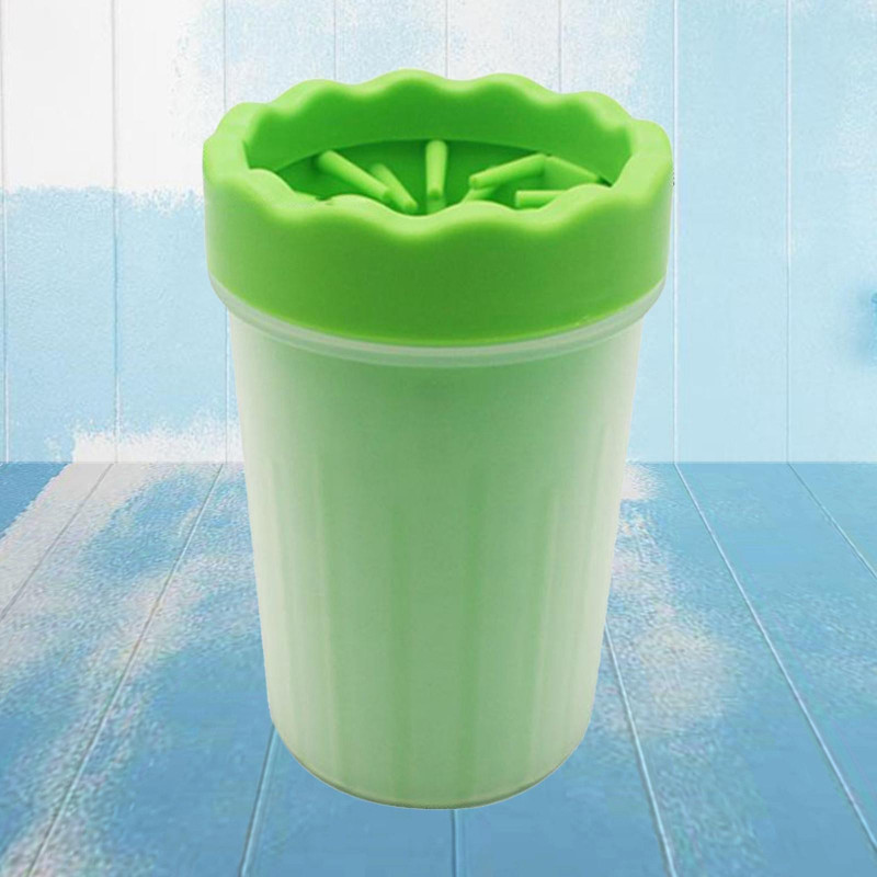 Portable Pet Washer Paw Cleaner Silicone Cup Dog Puppy Cat Foot Wash Green S