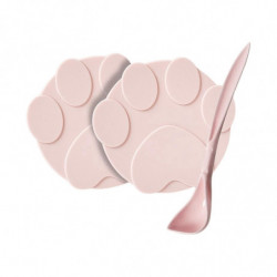 2 Pieces Pet Food Can Lids Silicone Dog Cat Food Can Covers Food Spoon Pink