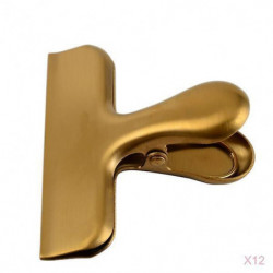 12x Stainless Steel Food Bag Sealing Clip Chip Food Storage Sealer Gold