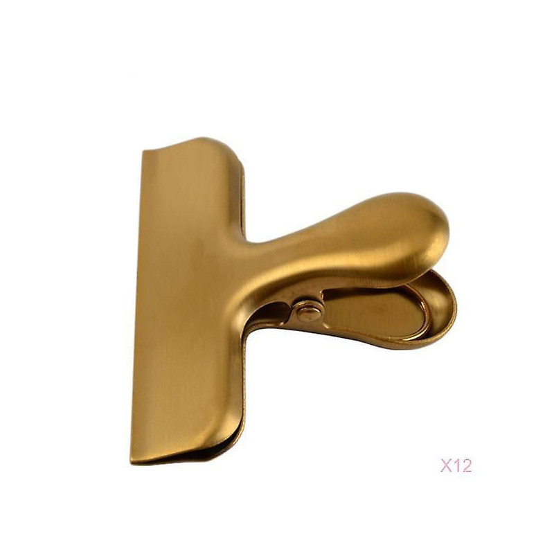 12x Stainless Steel Food Bag Sealing Clip Chip Food Storage Sealer Gold