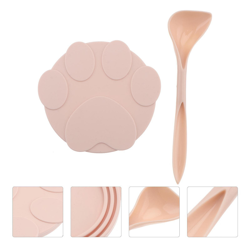 1 Set of Silicone Can Covers Pet Food Spoon Pet Feeding Spoon Silicone Can Lid