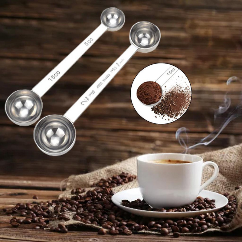 Double Ends Graduated Roasted Long Handle With Measuring Kitchen Scale Coffee