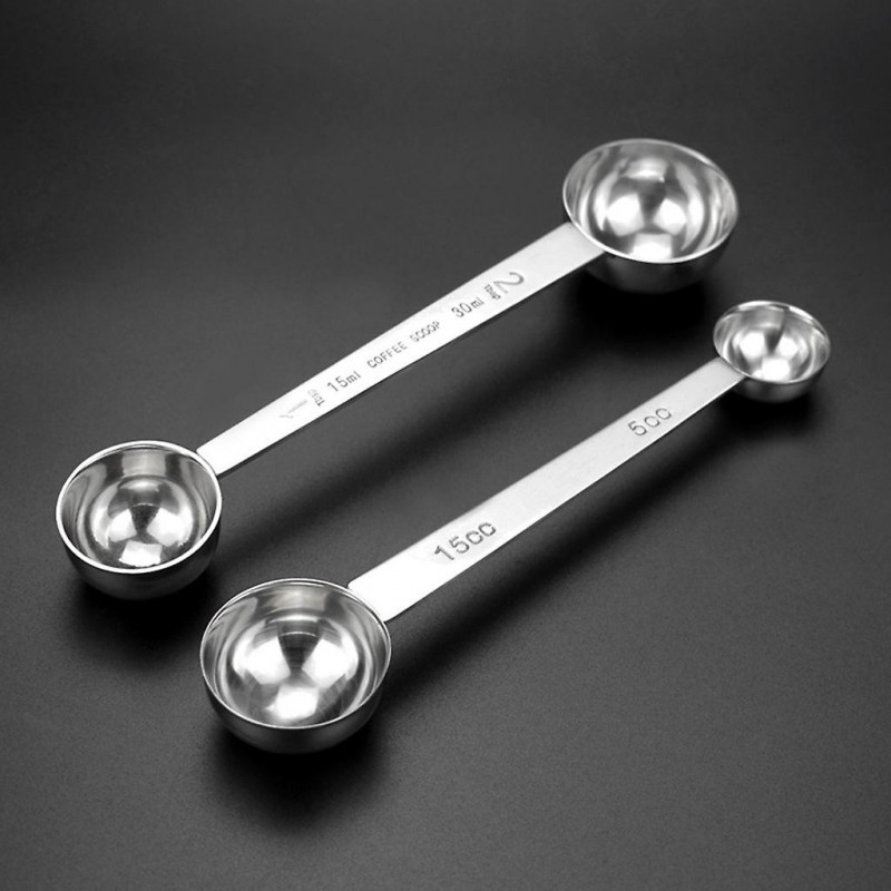 Double Ends Graduated Roasted Long Handle With Measuring Kitchen Scale Coffee