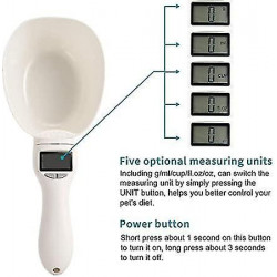 Digital Spoon Scale, Digital Pet Food Scoop For Dogs And Cats Lcd Display For Measuring Pet Food Five Measurement Units