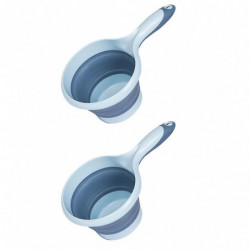 2Pcs Kitchen Folding Handle Bailer Hanging Portable Water Scoops (Random Color)
