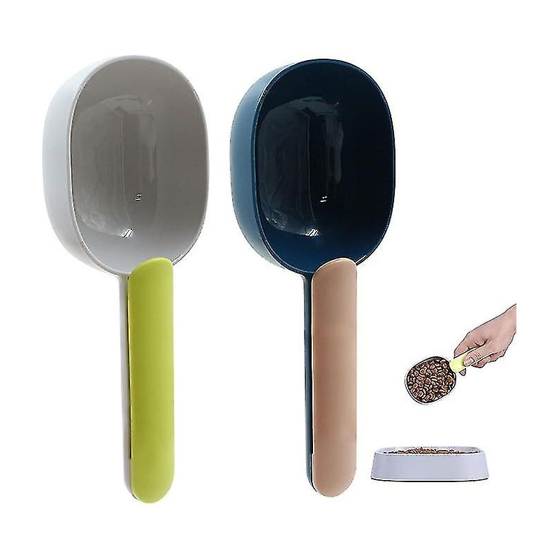 Pet Food Scoop - Pet Dog Food Scoop Handle with Clip Under Dog Cat Book Shovel Scooping Spoon Kitchen 2 PCS [...]