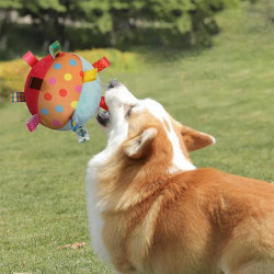 Dog Squeaky Toys Soft Comfortable Cute Plush Rattle Bell Ball Stress Relief Interactive Props Pets Supplies Dog Supplies