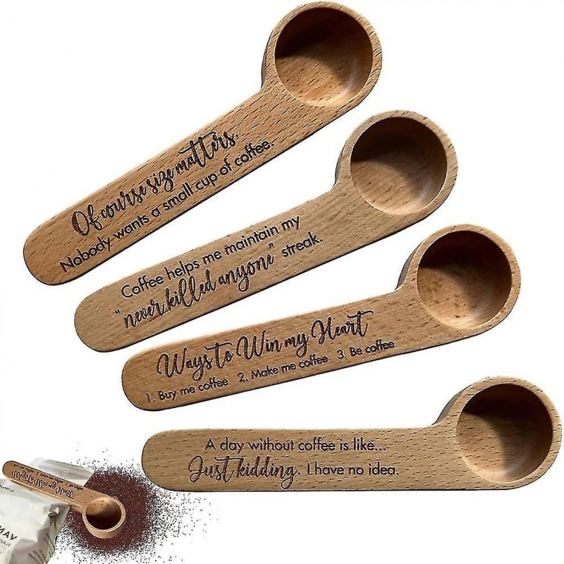 Engraved Coffee Scoop, Unique Bag Clip For Coffee Lovers, Funny Wooden Coffee Scoop And Bag Clip, Coffee Measuring [...]