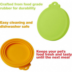 Couvercles de boîtes de conserve en silicone pour animaux de compagnie - Pack 4 pour boîtes de nourriture pour [...]