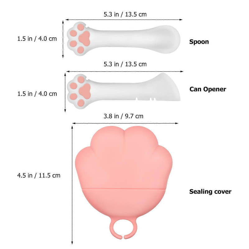 1 Set of Pet Food Can Spoon Pet Food Can Cover Can Opener for Pet Cat Dog Feeding