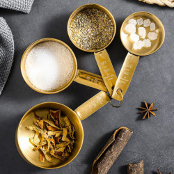 4pcs/set Measuring Spoons Rust-free Anti-scratch Food Grade Bakers Chefs Multi-functional Measuring Scoops For Bakery