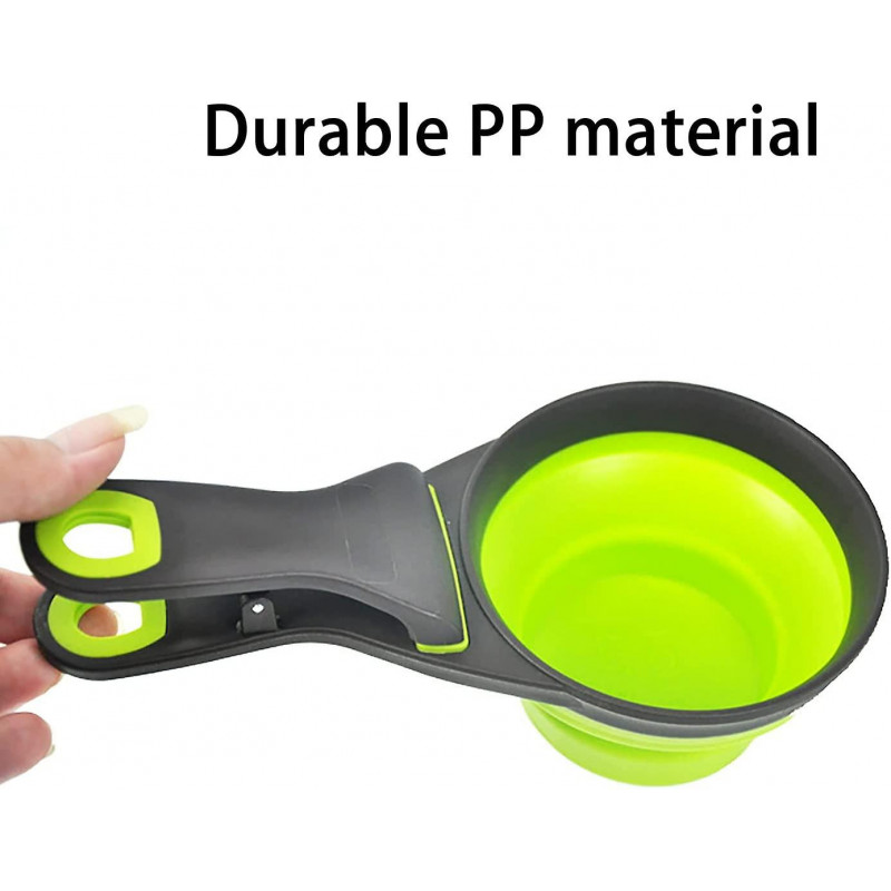 Collapsible Pet Scoop Silicone Measuring Cups Sealing Clip, Pet Food Scoop Folding For Cat Dog Pet Water Feeder [...]