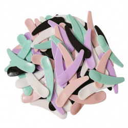 100 Pcs Mini Curved Cosmetic Scoop Makeup Mask Plastic Spoon Multicolor Disposable Curved Cosmetic Spatula Spoon 100 Pcs Mini Curved Cosmetic Scoop Makeup Mask Plastic Spoon Multicolor Disposable Curved Cosmetic Spatula Spoon