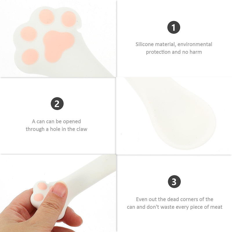 Silicone Cat Wet Food Spoon Manual Can Opener Multifunctional Pet Food Can Scoop