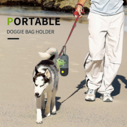 Dog Poop Bag Dispenser Built-in Led Flashlight 2pcs Poop Bag Holder With Ca