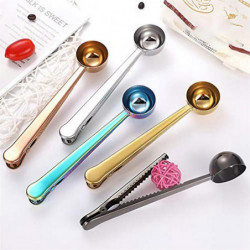 5pcs Coffee Scoop Clip,2-in-1 Coffee Measuring Spoon With Sealing Clips, Long Handle Spoon Bag Clip 5pcs Coffee Scoop Clip,2-in-1 Coffee Measuring Spoon With Sealing Clips, Long Handle Spoon Bag Clip