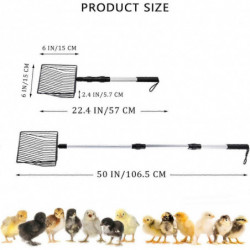 3 in 1 Stretchable Chicken Poop Scooper Chicken Coop Accessories Sifting Shovel for Litter Scoop Supplies [...]