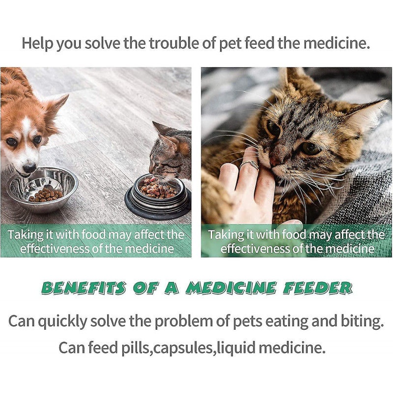 4 pièces Cat Pill Shooter Pill Dispenser Dog Seringue Réutilisable Pet Medicine Feeder pour petits animaux