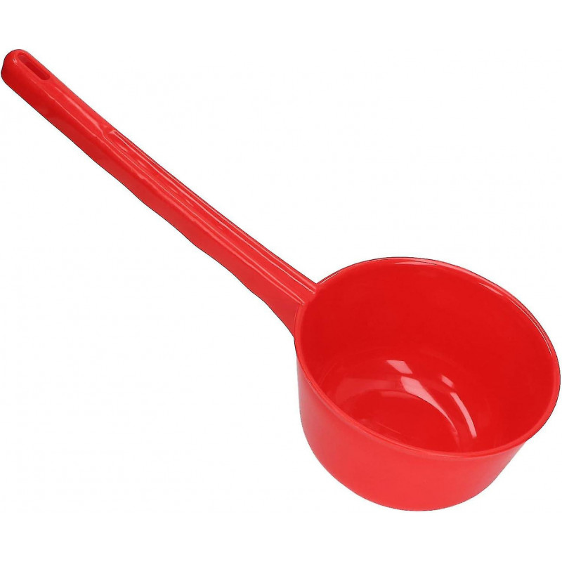 Louche d’eau, cuillère d’eau en plastique Grande capacité Multi Fonction épaissie pour douche (rouge)