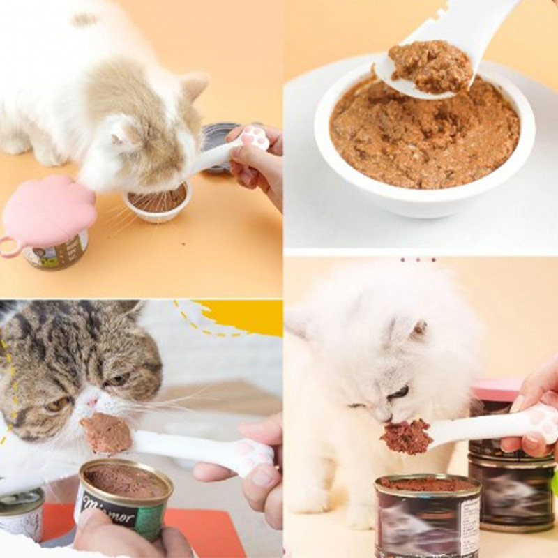 Cat Jar Opener Cat Paw Design Multifunction Pet Canned Spoon For Pet Food Can Supplies
