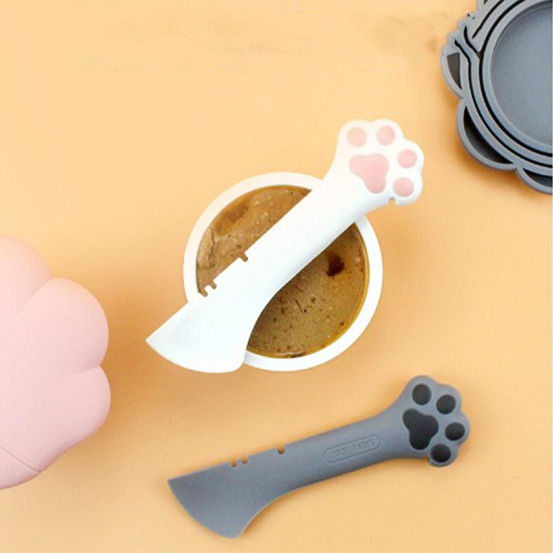 Cat Jar Opener Cat Paw Design Multifunction Pet Canned Spoon For Pet Food Can Supplies