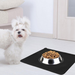Silicone Waterproof Mat Dog Cat Non Slip Bowl Placemat For Pet Puppy Feeding Food (black)