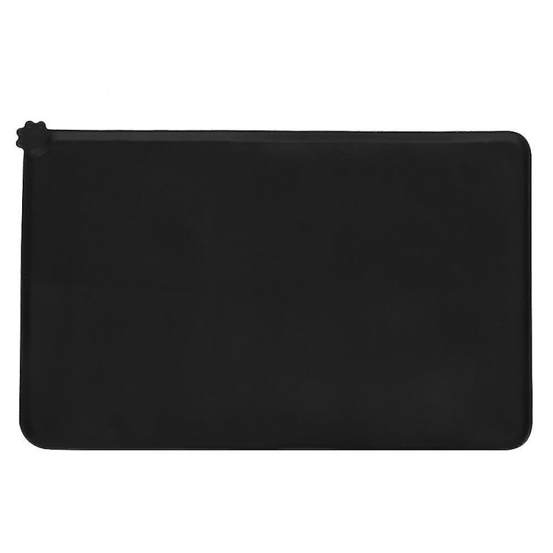 Silicone Waterproof Mat Dog Cat Non Slip Bowl Placemat For Pet Puppy Feeding Food (black)
