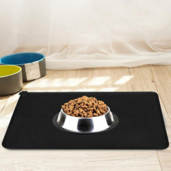 Silicone Waterproof Mat Dog Cat Non Slip Bowl Placemat For Pet Puppy Feeding Food (black) Silicone Waterproof Mat Dog Cat Non Slip Bowl Placemat For Pet Puppy Feeding Food (black)