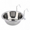 Stainless Steel Food Water Bowl for Pet Bird Crates Cages Coop Dog Cat Rabbit Size M