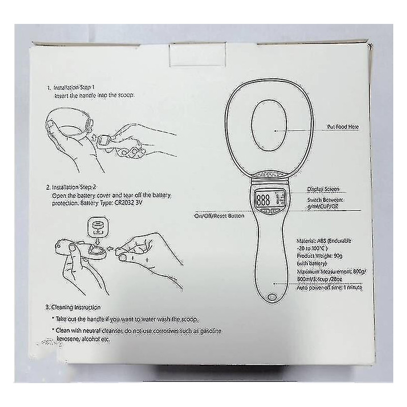 Large Digital Scale Spoon, Electronic Measuring Spoon With Lcd Display Up To 800g, Precision Kitchen