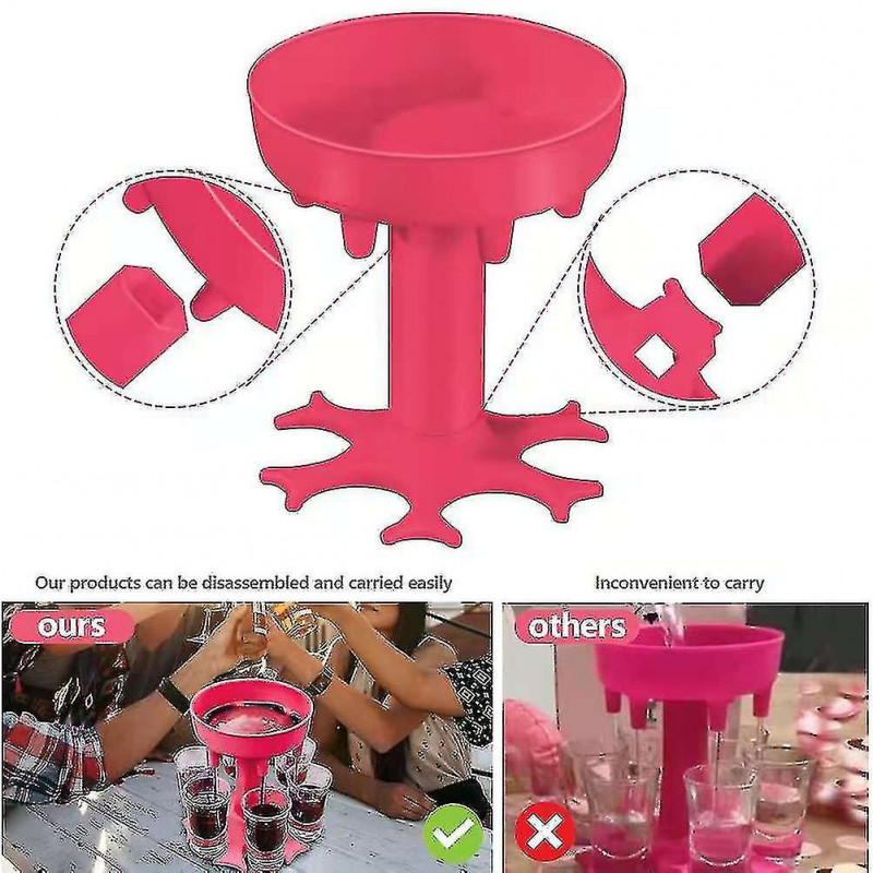 Wine Dispenser Holder 6 Shot Glass Dispenser And Holder Beer Separator Bar Party Accessory